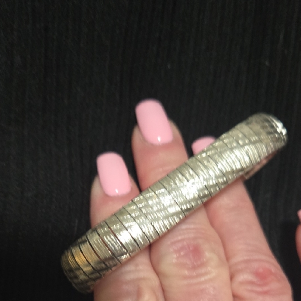 Textured Estate 925 Sterling  Silver Bracelet